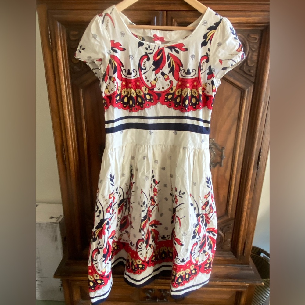 DownEast Women's Midi Dress in Red and White